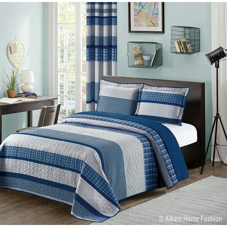 All American Collection Plaid Microfiber Bedspreads Twin 2-Pieces