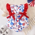 thumbnail image 2 of TOWED22 Newborn Baby Girl Romper Summer Sleeveless Checkered Smocked Cute Print Clothes Outfit Jumpsuit with Bow Headband Blue,12-18 M, 2 of 7