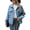 Blue, variant on ZZkhGO Women's Long Sleeve Lapel Hoodless Jacket Plaid Button Cardigan Coat Top with Pocket Fall Casual Thickened Turndown Woollen Coat