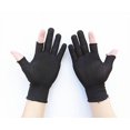 thumbnail image 4 of Guantes de conducción finos de nailon para protección laboral, de dos dedos y medio dedo, de color negro puro, para hombres y mujeres, 4 of 6