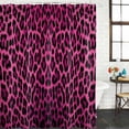 thumbnail image 2 of Pink Leopard Print Shower Curtain, Waterproof Shower Curtains for Bathroom, Retro Chic Abstract Animals Texture Washable Fabric Bathtub Curtain Set Bath Decor with 12 Hooks Extra Long 72"x96", 2 of 8