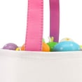 thumbnail image 3 of Cylinder Bunny Ear Easter Basket, Dual Layer Canvas Bag With Bunny Design for Easter Egg Hunt Basket Carrying Eggs Gifts for Kids Holding Toys Books School Project Lunch Box-Cylinder Bag- Pink, 3 of 8