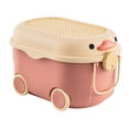 thumbnail image 1 of yuksok Cartoon Duck Shape Toy Storage Box with Wheels Storage Bin Portable Baby Clothes Red Middle, 1 of 9