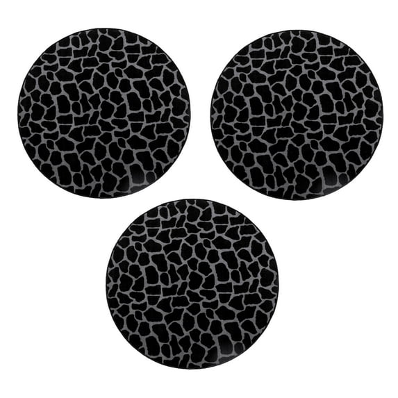 Furnish My Place Giraffe Black Grey Area Rug, Animal Print Area Rug, Pet-Friendly Rug, Baby Nursery Mat, Indoor Area Rug, Perfect for Living Room, Playroom, 18" Round - Set of 3