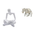 thumbnail image 1 of Figura de pensador abstracto,Estatua de pensador abstracto,decoración para el hogar,Figura humana decorativa para oficina,coleccionable,Figura de elefante,Escultura rústica de elefante de, 1 of 8