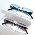 thumbnail image 4 of Typpkmm Fashion Rectangular Sunglasses Men Women Cheetah Brand Designer Rimless Cool Vacation Sun Glasses, 4 of 7