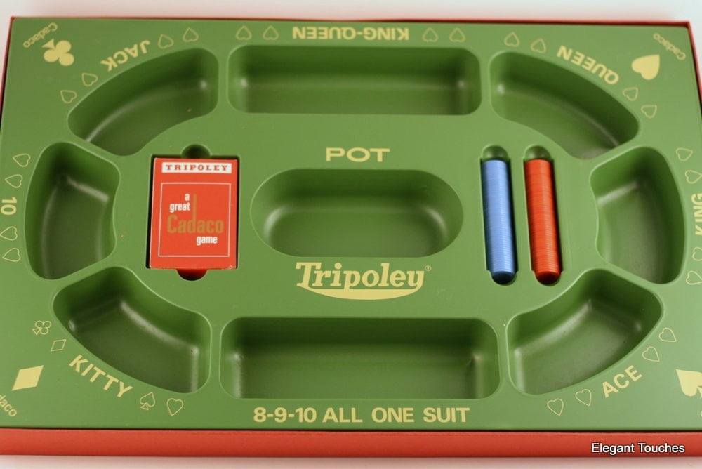 1968 Tripoley Cadaco # No 300 Michigan Rummy Tray Replacement Chips Red & Blue 
