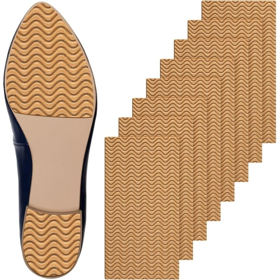 BlinkLLX 8 Pcs Shoe Grips on Bottom of Shoes No Slip Bottom Pad Self Adhesive Sole Protector Anti Slip Grips for Heel No Skid Pads for Sneakers Slippers(5.9 x 3.2 Inch,Beige)