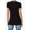 thumbnail image 2 of Women's & Juniors Basic Round Crew Neck Short Sleeve Stretch Cotton Spandex T-Shirts, 2 of 4