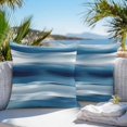 thumbnail image 4 of Outdoor Pillow Cover Blue Ripple Set of 2 Waterproof Throw Pillowcases Retro Decorative Patio Furniture Pillows for Couch Garden Indoor & Outdoor Use, 4 of 9