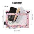thumbnail image 3 of 2 Pack Pencil Bag 9.84x6.1 Inch 3-Ring Page Turning Folder Zipper Pencil Case Pencil Bag Page Turning File BagSeamless Flower, 3 of 6