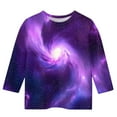 thumbnail image 5 of Spazoro Kids Child Girls Casual T-Shirts Tee, Summer Crew Neck 3/4 Sleeve Printed Fashion Loose Tops Trousers for Girls Purple Size 7 T, 5 of 5