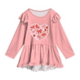 thumbnail image 6 of KPOPLK 2-11 Years Little's Girl Clothes Fall Winter Toddler Outfits for Girls Long Sleeve Ruffle Sweatshirt Pant Clothing Set,Size 9-10 Years, 6 of 8