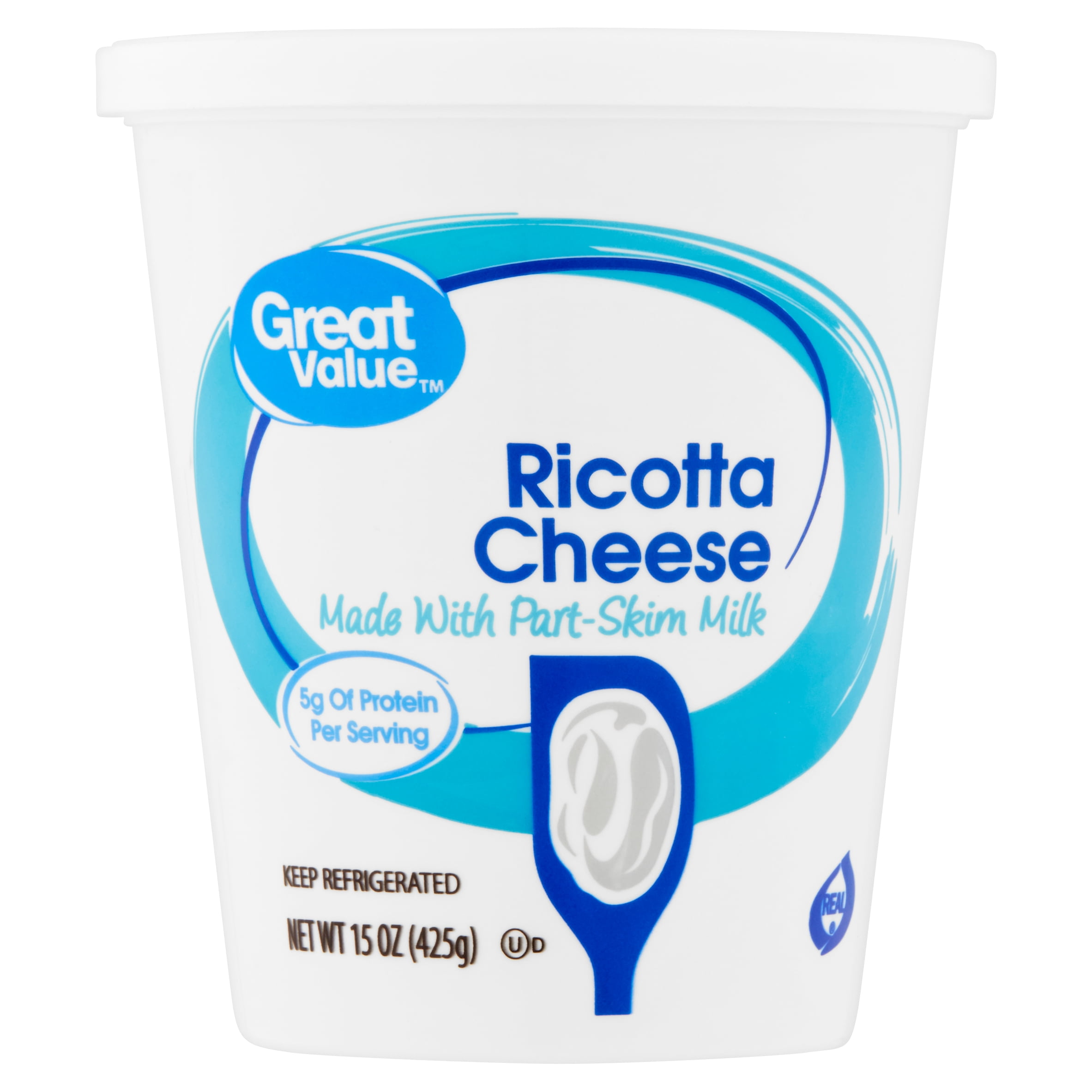 Great Value Ricotta Cheese, 15 oz Tub