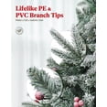 thumbnail image 6 of OASISCRAFT 6ft Pre-Lit Snow Flocked Christmas Tree with 450 Clear Lights, Red Berries, Ideal for Home Party Decor Metal Stand, 6 of 10