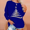 thumbnail image 1 of Meichang Chandails de Noël pour Femmes Raglan Chemises Tendance Arbre de Noël Graphique Chandails Automne Hiver Col Rond Chandail Tops, 1 of 7