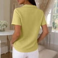 thumbnail image 4 of Inglocry Women's Waffle Polos Golf Shirts Short Sleeve V Neck T-Shirt Summer Casual Tennis Work Athletic Tops Yellow M, 4 of 4