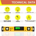 thumbnail image 4 of Shefio Digital Level - 18 Inch Magnetic, IP54 Dustproof and Waterproof - Protractor - Includes Batteries and Carrying Case, 4 of 4