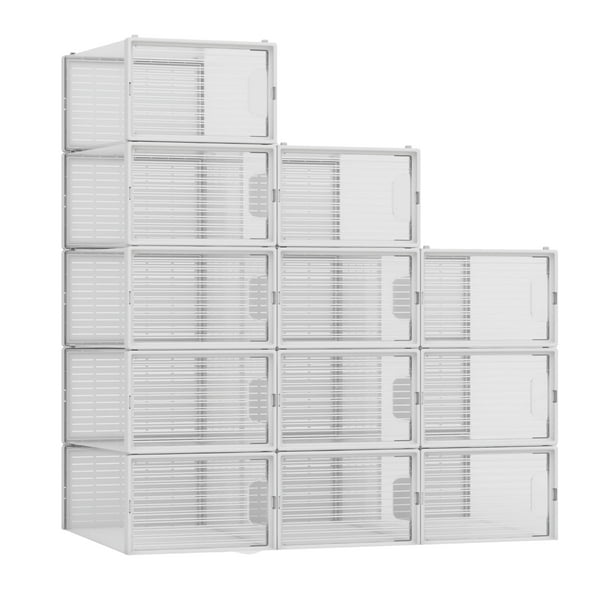 Organizadores Transparentes para Zapatos, Apilables y Multifuncionales Para Hogar (12 Piezas)