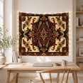 thumbnail image 5 of Ornate Diamond Medallion in Cream Field with Crimson Scrolls, Mystical Folk Art for Art Lovers, Symmetrical Floral Wall Decor, Housewarming Gift, Tapestry Wall Hanging for Bedroom and Living Room, 5 of 7