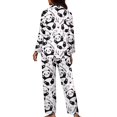 thumbnail image 2 of Renewold Cute Pandas Graphic Button Pajama Set Warmth Winter Tee Top & Elastic Waist Sweatpants for Women 2 Pieces Casual Indoor Loungewear Lightweight Crew Neck Pjs Nightwear Size M, 2 of 6
