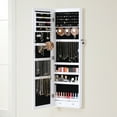 thumbnail image 6 of edx Full-Length Mirror Jewelry Cabinet with 6 LED Lights, Wall Door Mounted Large Jewelry Armoire Organizer with Makeup Storage, 6 of 9
