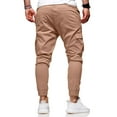 thumbnail image 2 of CQONEPT Men's Cargo Pants Loungewear Drawstring Skinny Leg Pant Tighting Fiting Tapered Outdoor Trousers with Pockets Khaki XXL, 2 of 5
