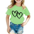 thumbnail image 1 of FhsagQ le 7 Juillet Enfants Filles Mignon Graphique Col Rond Manches Courtes Tee Été Chemise Décontractée Petites Filles T-Shirts Taille 5/6 Printemps Pâques Tout-Petits Filles Chemises Été 5T Été Vert Clair 3-4 Ans, 1 of 5
