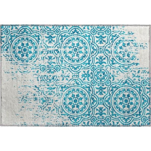 Dalyn Rugs Premium Machine Washable Mayfield AMF758 Teal 1'8" x 2'6" Rug