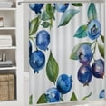 thumbnail image 6 of Jiayy Blueberries Leaves Watercolor Painting Shower Curtain for Bathroom Decoration with Hooks 60x72, 6 of 7