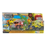 Machine Maker Construction Set | City Service Fleet | Kids STEM Kit | Fire truck, Dump Truck, Garbage Truck, Tow Truck, Crane + 4 Figures