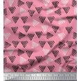 thumbnail image 1 of Soimoi Japan Crepe Satin Fabric Triangle Block Printed Fabric 1 Yard 42 Inch Wide, 1 of 1