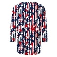 thumbnail image 4 of LYEAA Womens 3/4 Sleeve Tops Plus Size 4th of July American Flag T Shirts Patriotic Red White Blue Tees Independence Day Shirts, 4 of 4