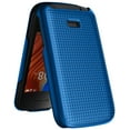 thumbnail image 4 of Case for Alcatel TCL Flip 2 Phone (2022), NakedcellPhone [Grid Texture] Slim Hard Shell Protector Cover for T408DL / TFALT408DCP - Cobalt Blue, 4 of 7