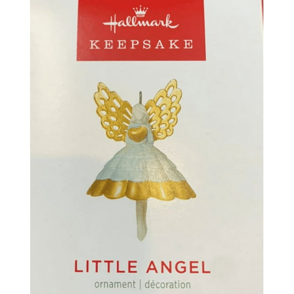 Hallmark Keepsake 1.5" Miniature Christmas Ornament 2022, Little Angel with Heart, Porcelain