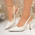 thumbnail image 6 of CHICVOMEY Women Kitten Heels Pointed Toe Slip-Resistant Adjustable Slingback Strap Comfortable 3.55in Sexy Womens Heels for Party Banquet Stage Daily, 6 of 9