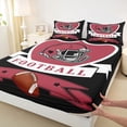 thumbnail image 3 of jejeloiu Football Sport Bed Sheets,American Rugby King Sheets For Ball Gamer 4-Piece, 3 of 7