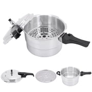 SHegdu Pressure Cooker Pot Aluminum Alloy Stovetop Canner with Steamer Plate Release Valve Magnetic Composite Base Scald-resistant Handles for Gas and Electric Cooktops (5L)