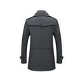 thumbnail image 2 of Abrigo de invierno para hombre, abrigo corto de lana de invierno, abrigo de lana de longitud media, chaqueta de invierno corta con cuello doble extraíble para negocios, ocio al aire libre,, 2 of 5