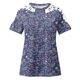 thumbnail image 5 of Fiudx Ofertas Flash Artículos En Oferta Blusa de Manga Corta con Cuello Redondo y Estampado para Mujer, 5 of 5