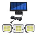 thumbnail image 1 of Outdoor Solar Lights with Remote Control 3 Lighting Modes IP65 Waterproof Motion Sensor Wall Light 3 Head Split 224led, 1 of 5