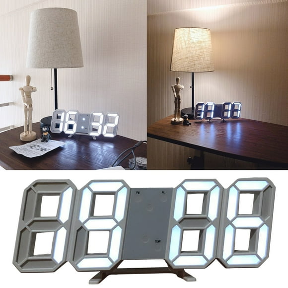 LLQkigsxse Cooking Items for The Blind 3d Led Wall Clock Modern Digital Alarm Clock for Home Kitchen Bedside Table Wall Clock 24 Or 12 Hours Display Wtake