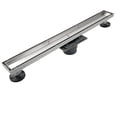 thumbnail image 1 of Linear Shower Drain with Tile Insert Grate Professional Brushed Stainless Steel Rectangle Shower Floor Drain Linear Drain with Leveling Feet Hair Strainer, 1 of 8