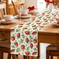 thumbnail image 5 of Table Runner - 72 Inch Long, Red Strawberry Kitchen Dining Table Runner Dresser Scarves, Summer Fruits Farmhouse Leaves Flower Pastoral Farmhouse Decor for Coffee Tables Wedding Party Banquet, 5 of 8