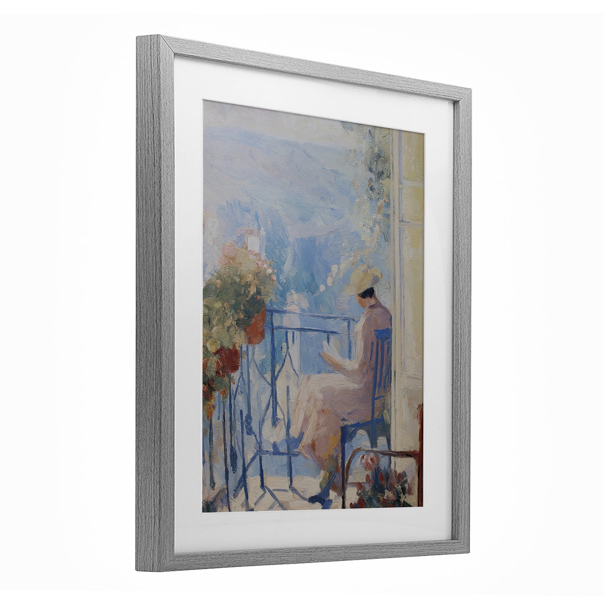 Stupell Industries Reading In The Sun Gray Framed Print Under Glass, design by Svetlana Aleynikova