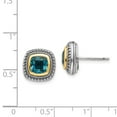 thumbnail image 3 of 925 Sterling Silver With Real 14kt London Blue Topaz Post Earrings; for Adults and Teens; for Women and Men, 3 of 3