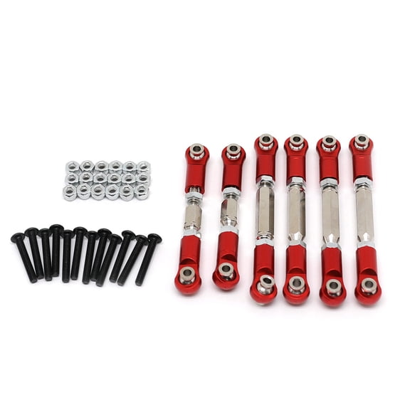 Metal Tie Rods Linkage Links Set for 1/10 Arrma SENTON VORTEKS Big Rock RC Car Upgrade Parts,Red