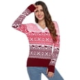 thumbnail image 1 of Totatuit Fashion Women’s V Neck Long Sleeve Sweater Casual Pullover Light Weight Tops, 1 of 5