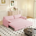 thumbnail image 4 of Timbernest 66" Futon Sofa Bed, 3 in 1 Convertible Sleeper Sofa Queen Size with Side Storage, Velvet Pull Out Sofa Bed, Pink, 4 of 11