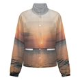thumbnail image 5 of Jackets for Women Winter Coat Jackets Flannel Stand Collar Jacket(Sunset Over Calm Sea,Size:S-4XL), 5 of 7
